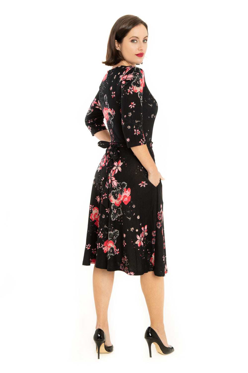"Nora" Black Multi Florals