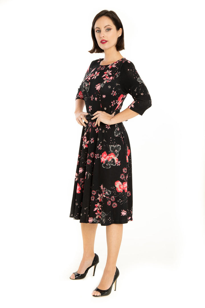 "Nora" Black Multi Florals