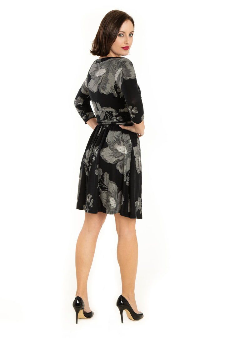 "Hope" Black Gray Florals