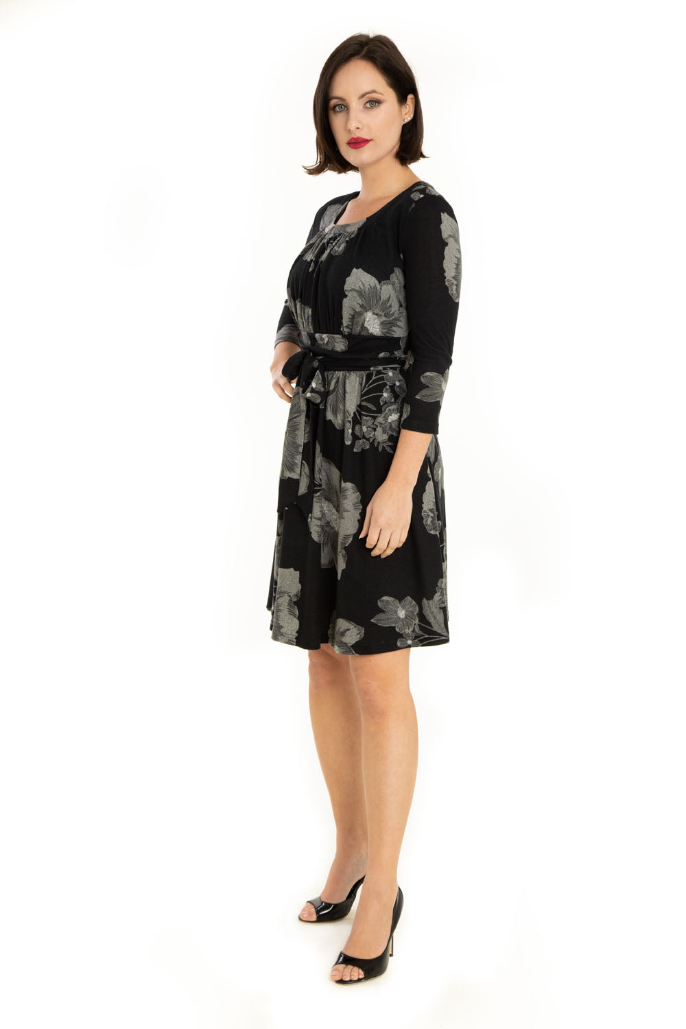 "Hope" Black Gray Florals