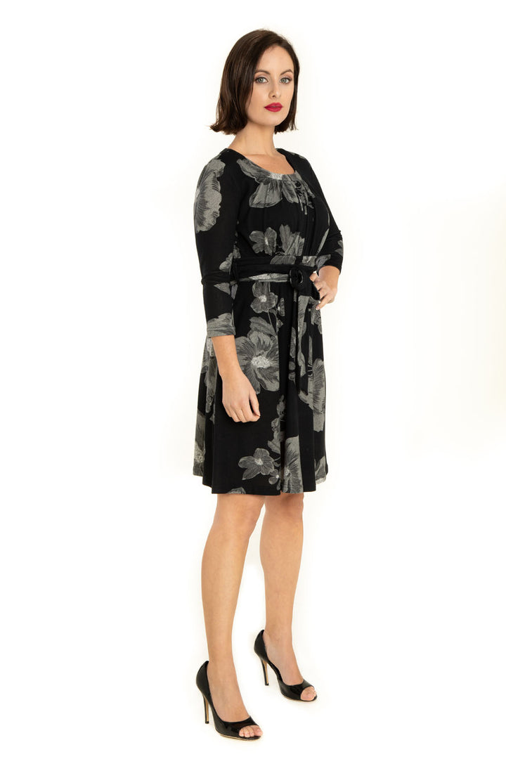 "Hope" Black Gray Florals