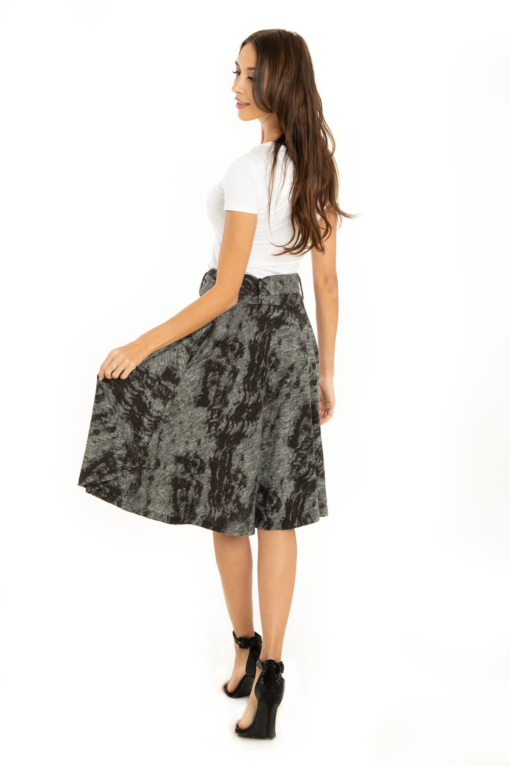"Maya" Black Gray Burn Out