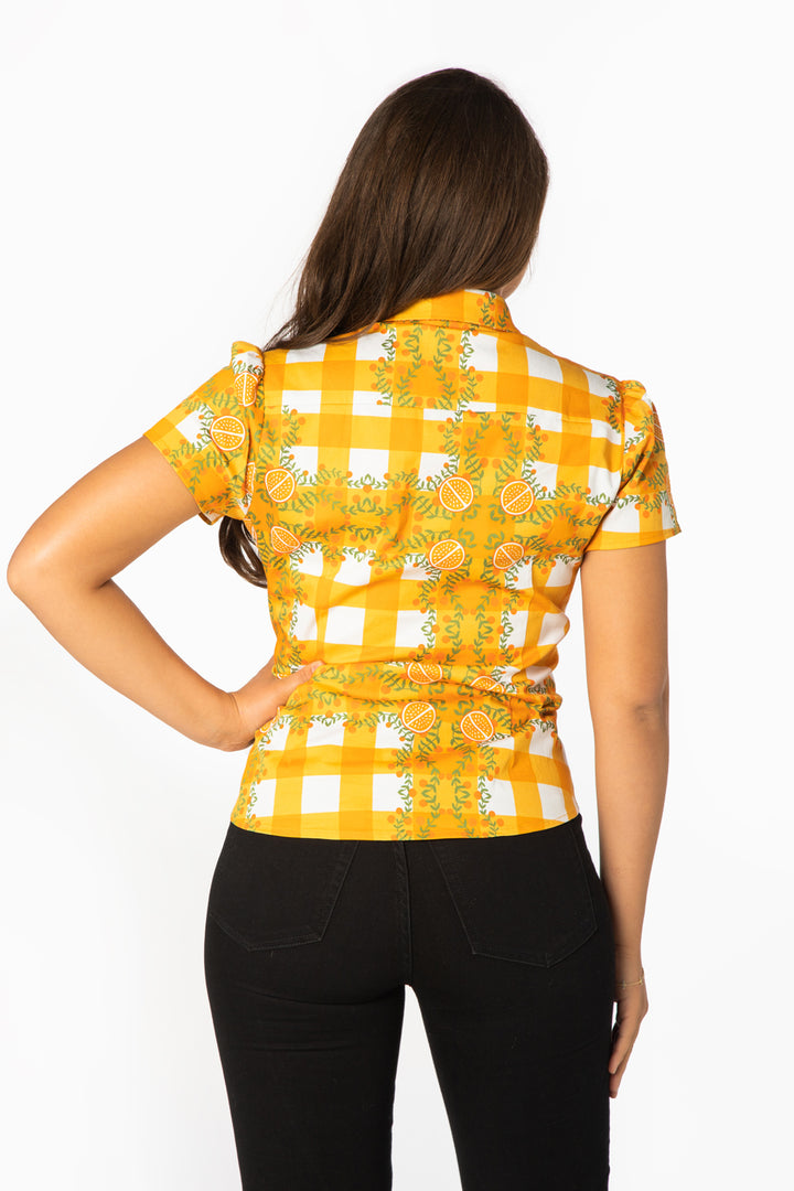 "Ayla" Orange Gingham
