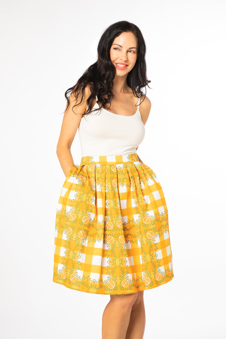 "Lena" Orange Gingham
