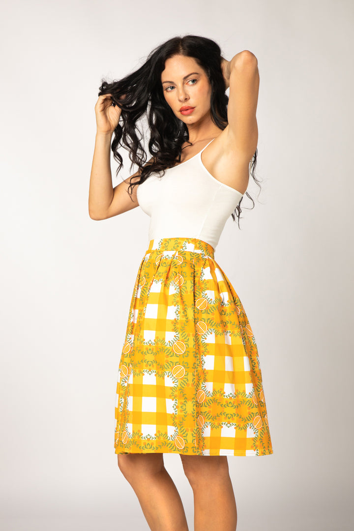 "Lena" Orange Gingham