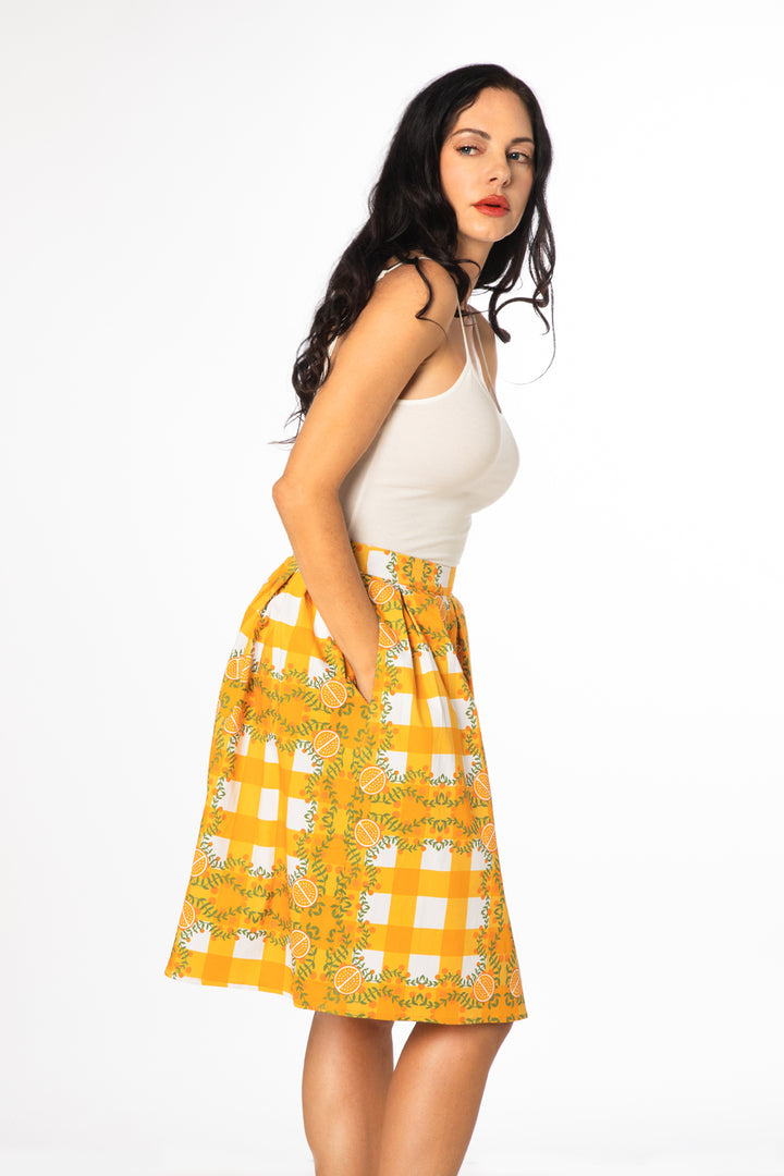 "Lena" Orange Gingham