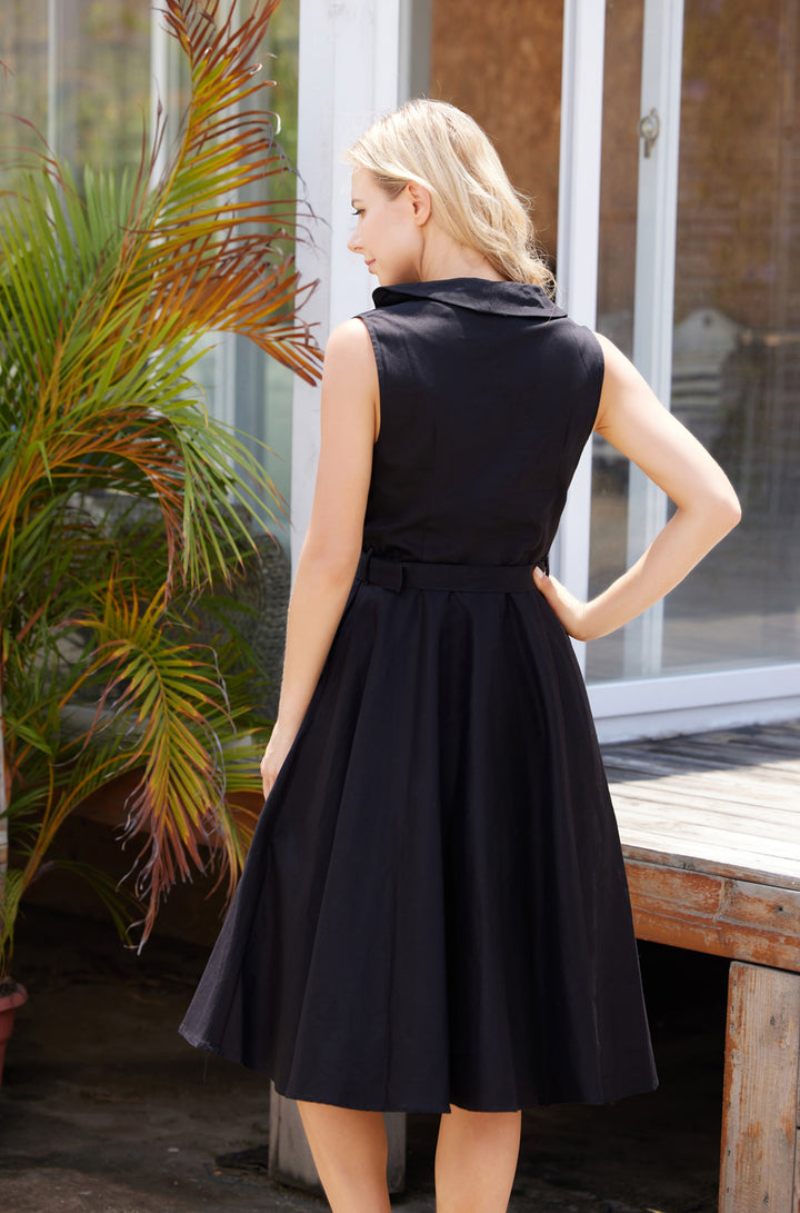 "Jani" Solid Black (Linen Blend)