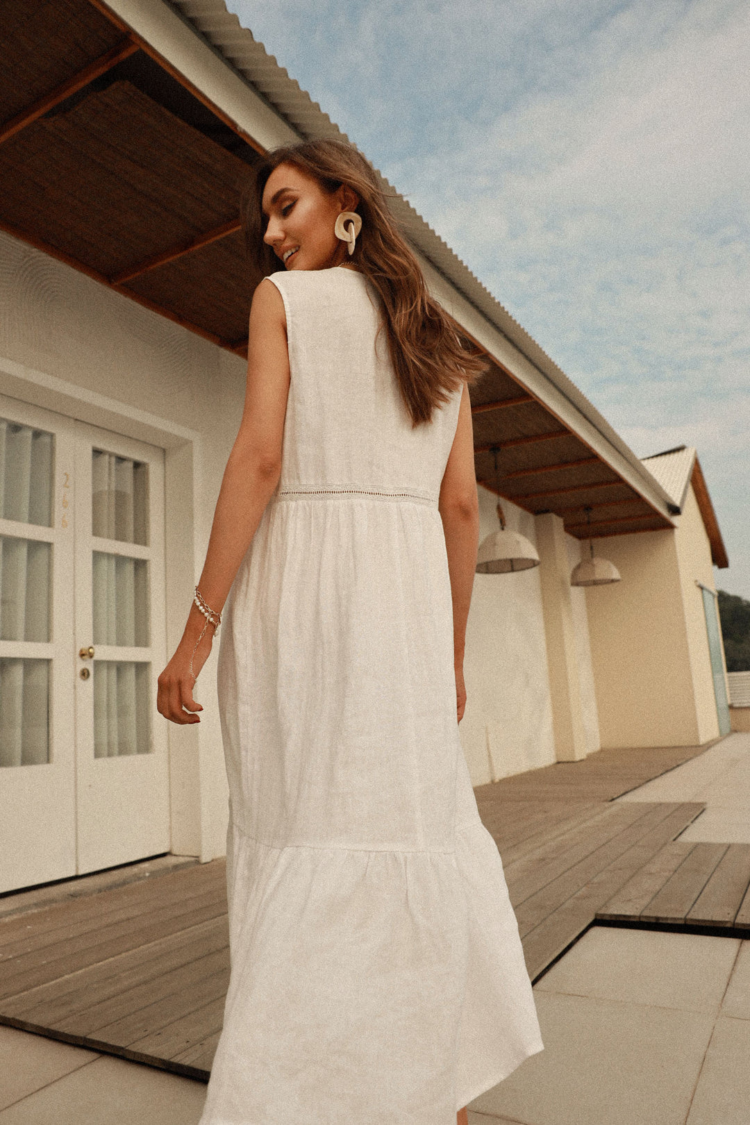Gaby | Linen Midi Nightgown Dress