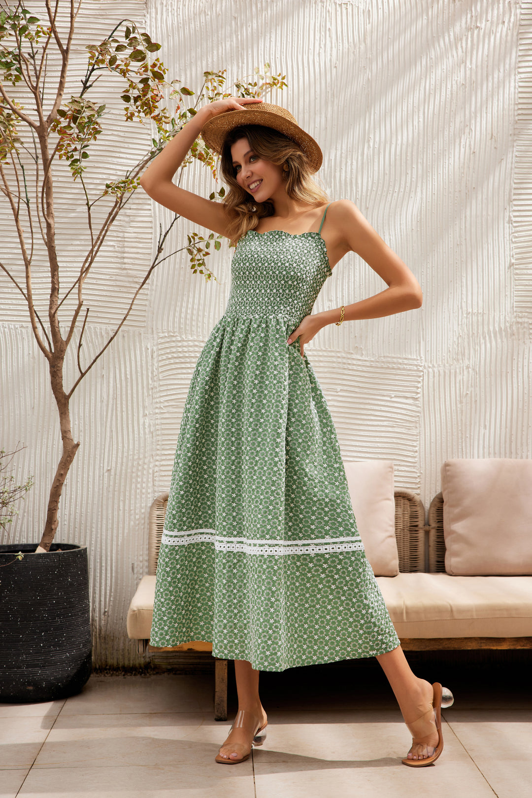 Anna | Cotton Embroidered Tube-Top Midi Dress