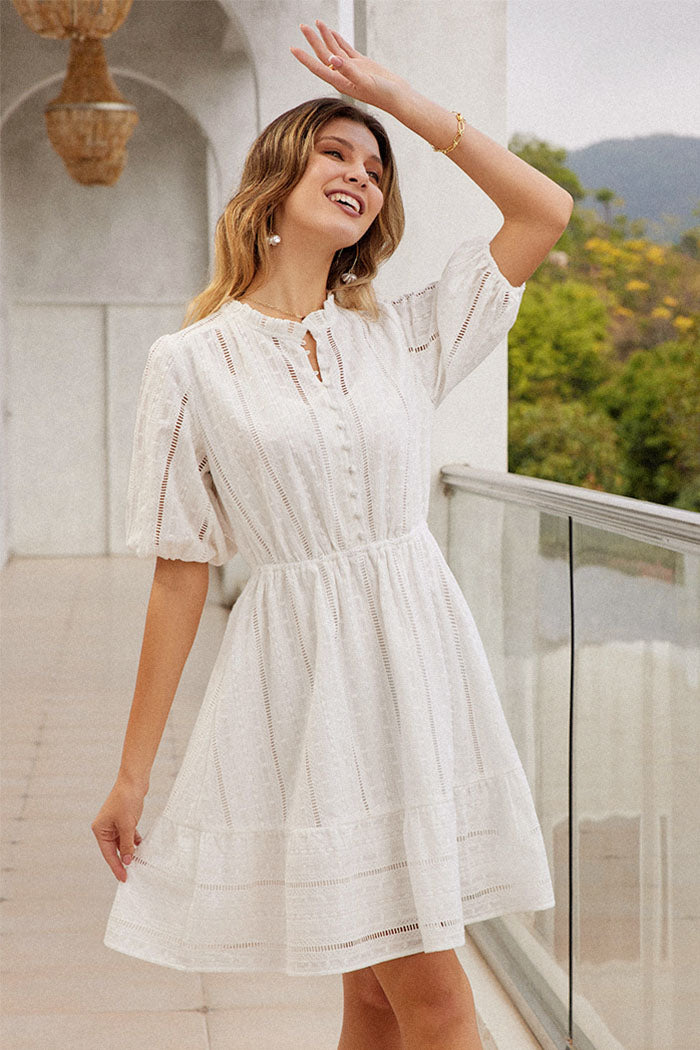 Dana | Cotton Embroidered Mini Dress